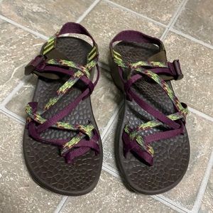 Chaco sandals Size 8 Purple/bright green